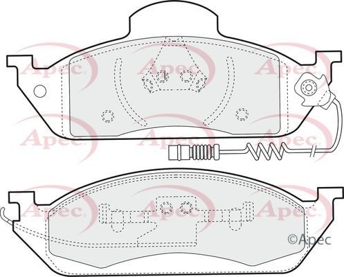 Apec front brake - pad, for