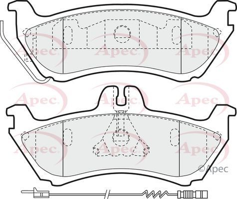 Apec rear brake pad - rear, set