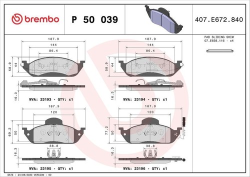 Brembo front brake pad set - pad,